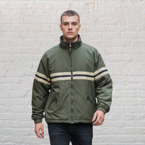 SONOMA SPORT -- Men's Winter Jacket, Olive Green with Front Zip, Zip Pockets